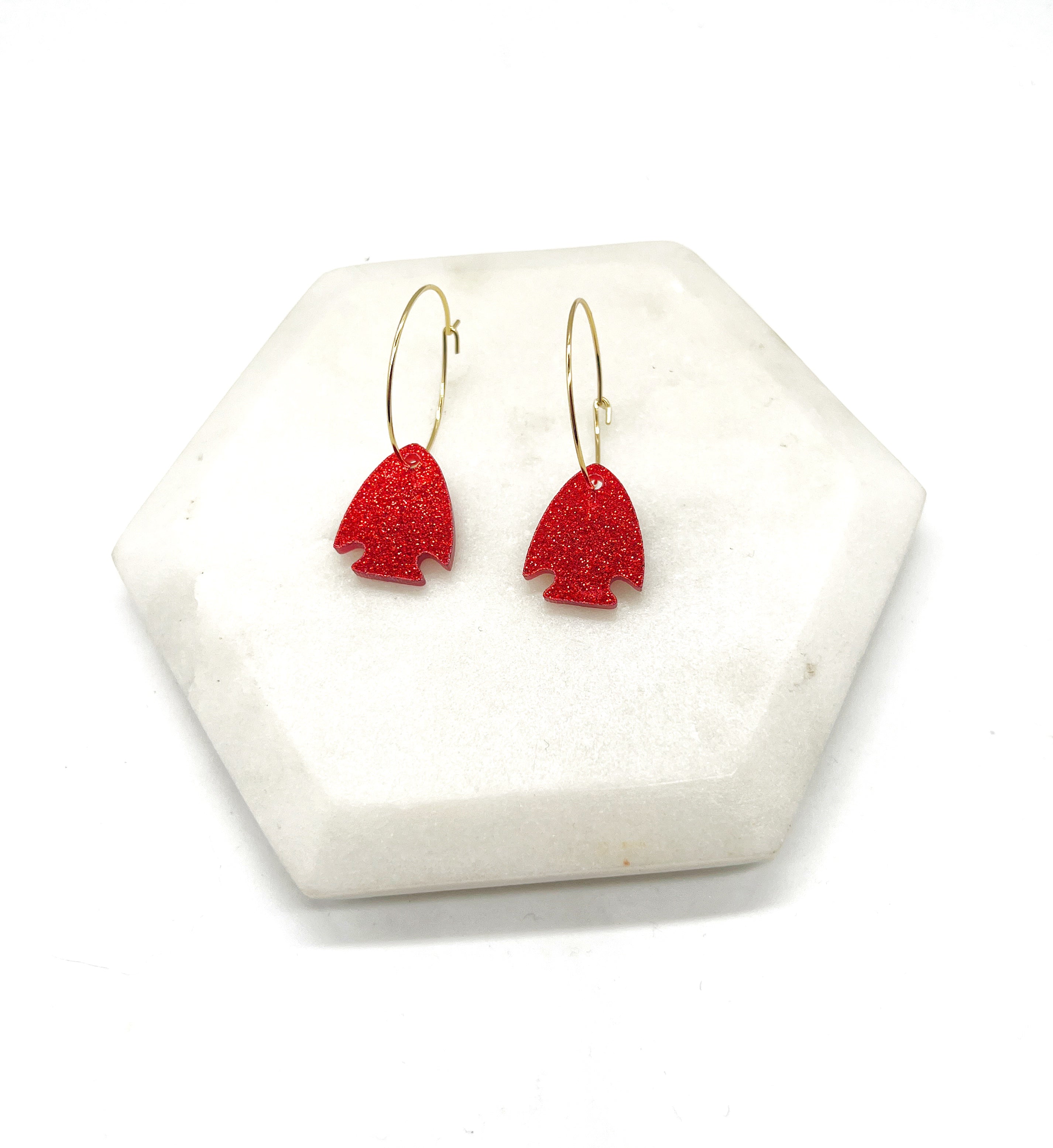 Arrowhead KC Chiefs Hoop Earrings