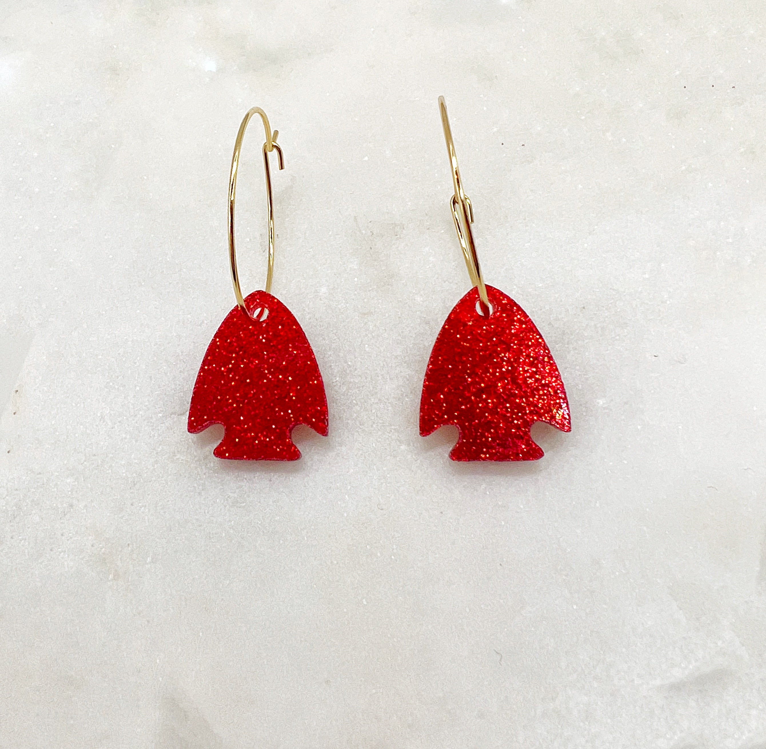 Arrowhead KC Chiefs Hoop Earrings