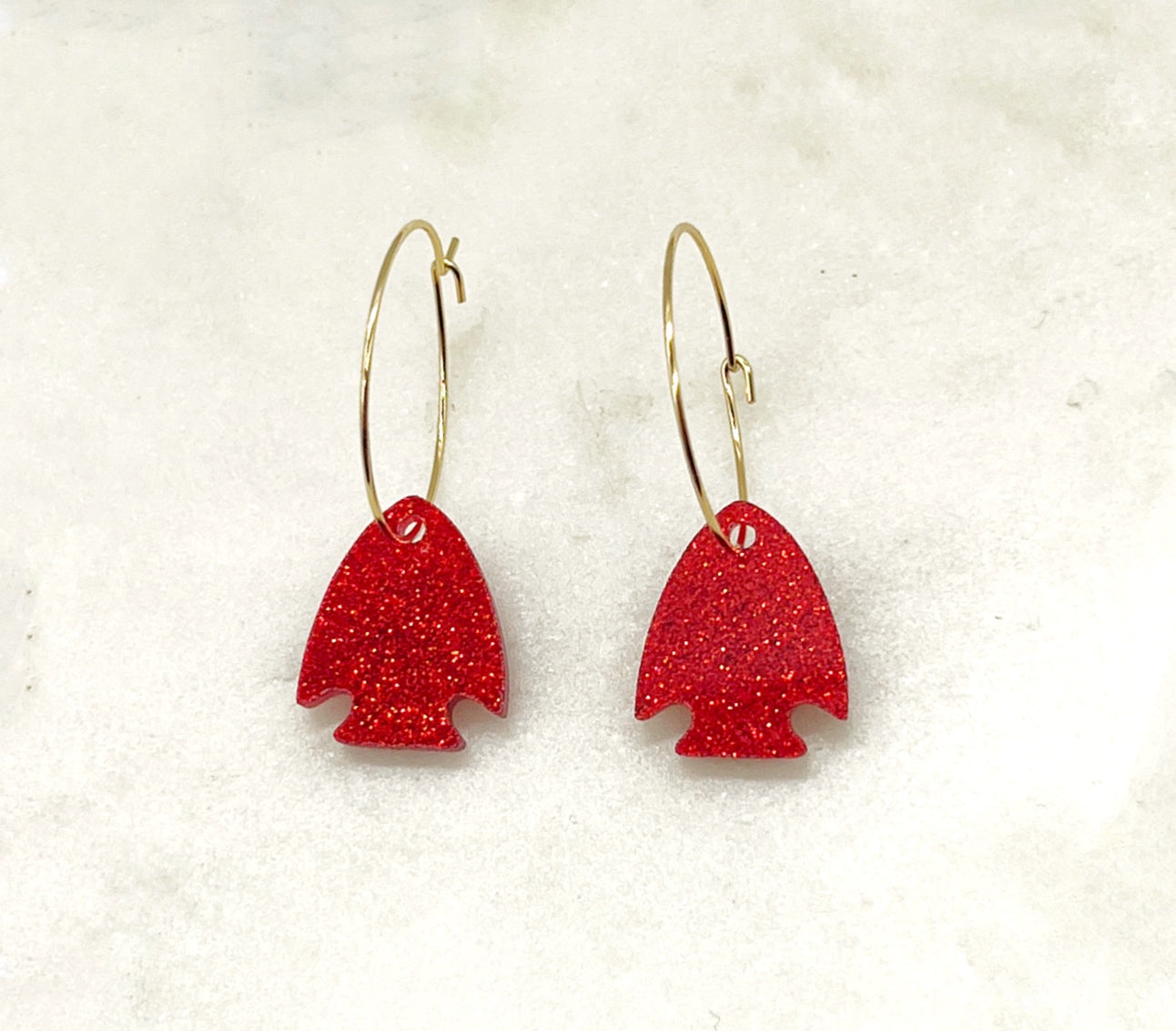 Arrowhead KC Chiefs Hoop Earrings