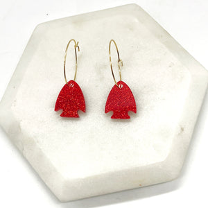 Arrowhead KC Chiefs Hoop Earrings