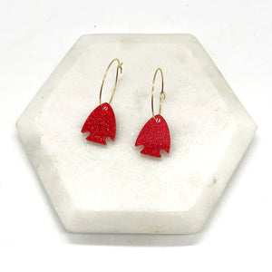 Arrowhead KC Chiefs Hoop Earrings
