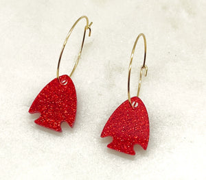 Arrowhead KC Chiefs Hoop Earrings