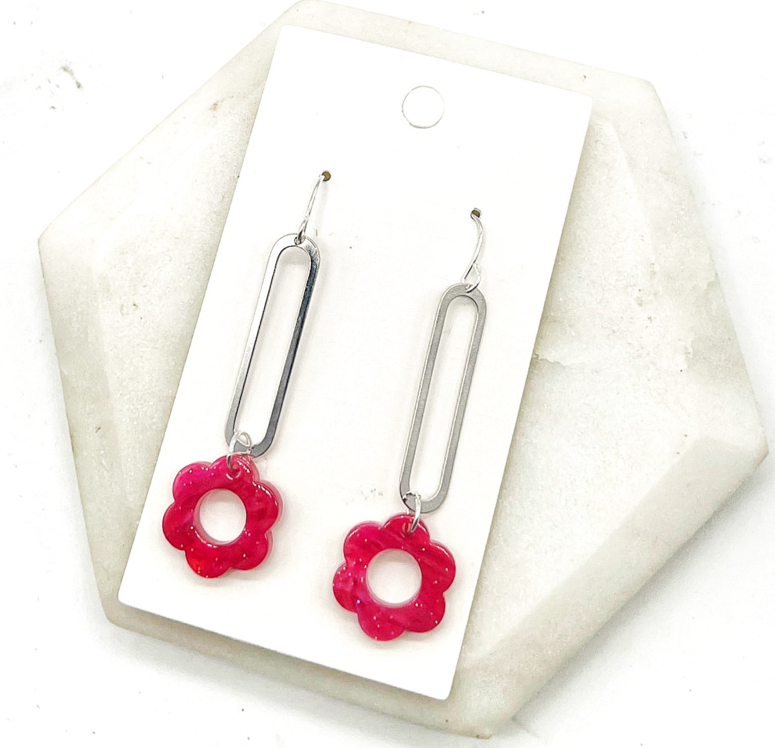 Berry Blossom  Long Drop Earrings