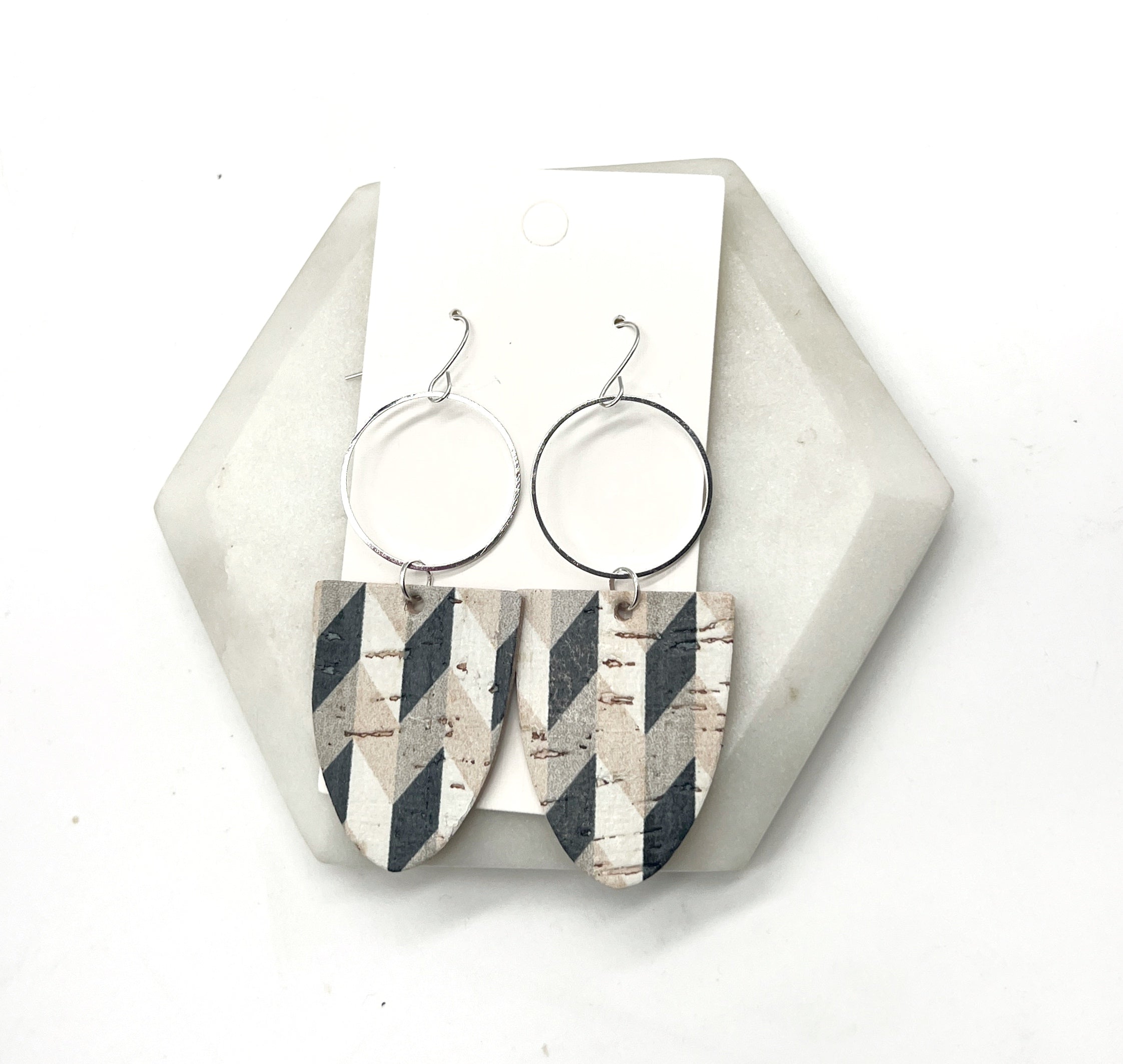 Preppy Plaid Adele CorkLeather Earrings