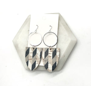 Preppy Plaid Adele CorkLeather Earrings
