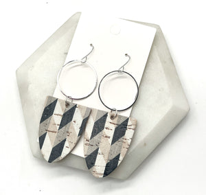 Preppy Plaid Adele CorkLeather Earrings
