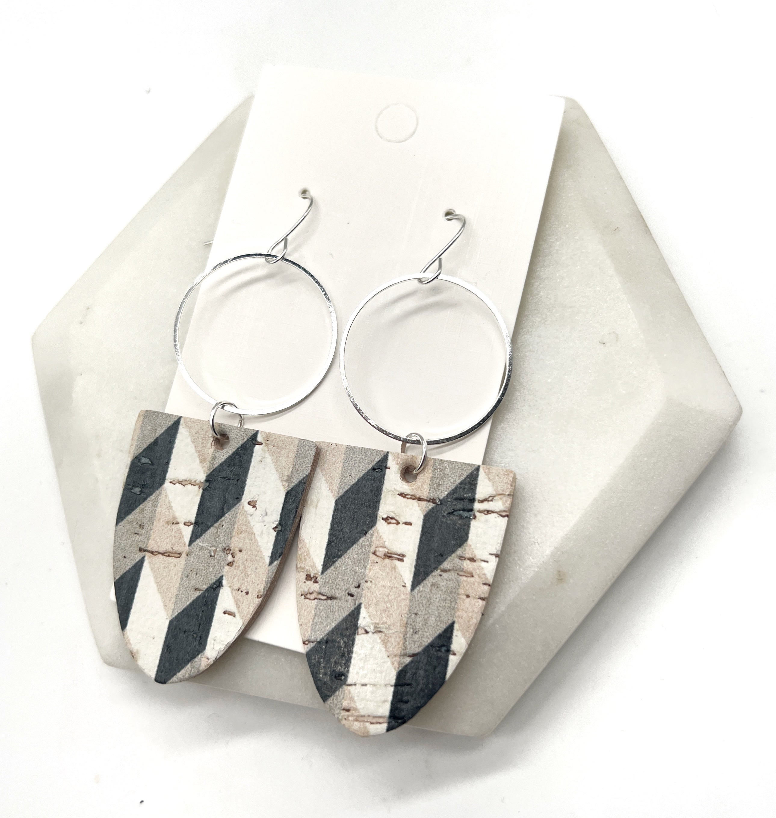 Preppy Plaid Adele CorkLeather Earrings