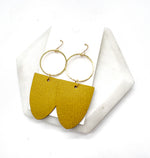 Mustard Yellow Adele Leather Earrings