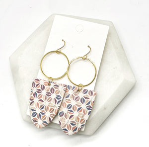Retro Pinwheel Adele CorkLeather Earrings