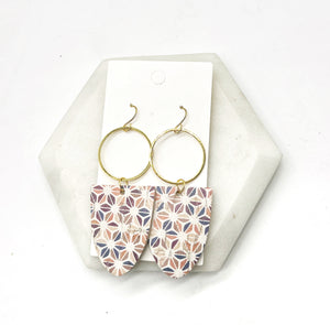 Retro Pinwheel Adele CorkLeather Earrings