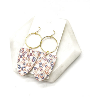 Retro Pinwheel Adele CorkLeather Earrings