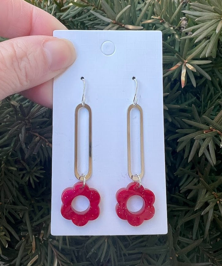 Berry Blossom  Long Drop Earrings