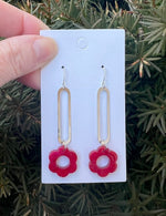 Berry Blossom  Long Drop Earrings