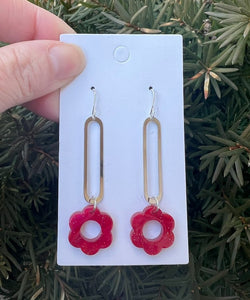 Berry Blossom  Long Drop Earrings