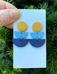 Blue Yellow Luna Acrylic Earrings