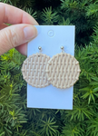 Cappuccino Rattan Disc Earrings