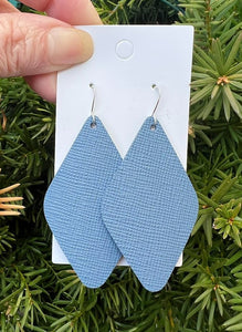 Chambray Leather Diamond Earrings