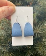 Chambray Mini Hoop Leather Earrings