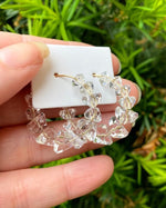 Clear Gem Hoop Earrings
