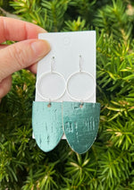 Emerald Green Adele CorkLeather Earrings