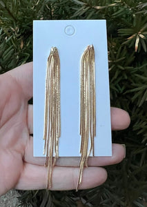 Gold Cascade Chain Earrings