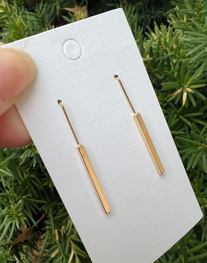 Gold Theader Bar Earrings