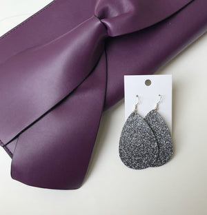 Gunmetal Glitter Teardrops