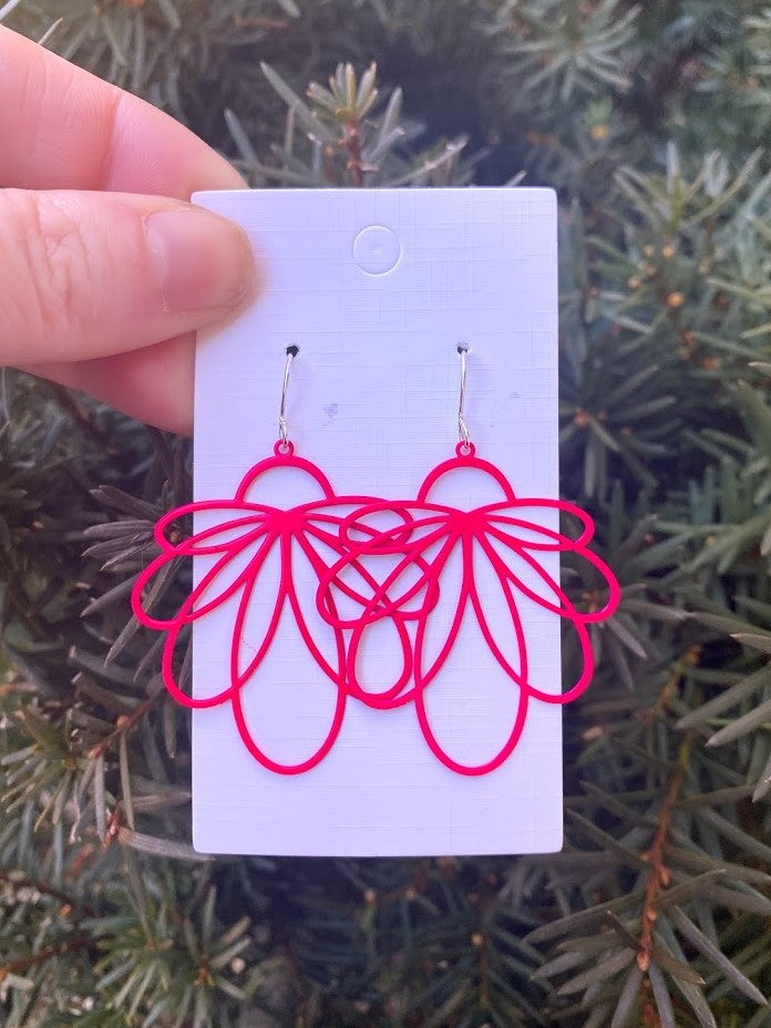 Hot Pink Loopy Earrings