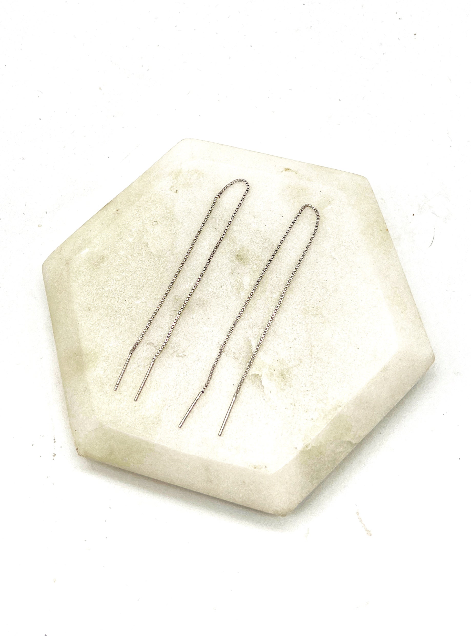 Silver Chain Theader Earrings
