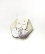Silver Raye Embossed Earrings