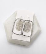 Ivory and Silver Chandelier Earrings