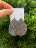 Gunmetal Glitter Teardrops