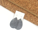 Gunmetal Glitter Teardrops