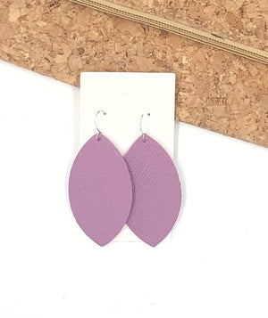 Lilac Leather Marquis Earrings