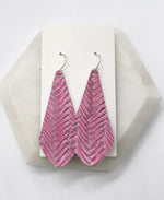 Bubble Gum Pink The Em Woven Leather Earrings