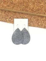 Gunmetal Glitter Teardrops