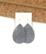 Gunmetal Glitter Teardrops