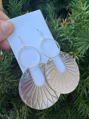 Silver Raye Embossed Earrings