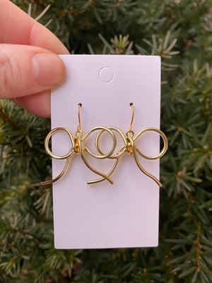 Gold Bow Metal Earrings