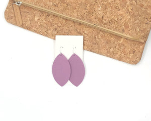 Lilac Leather Marquis Earrings