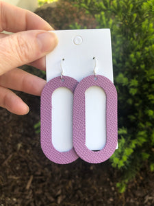 Lilac Loop Leather Earrings