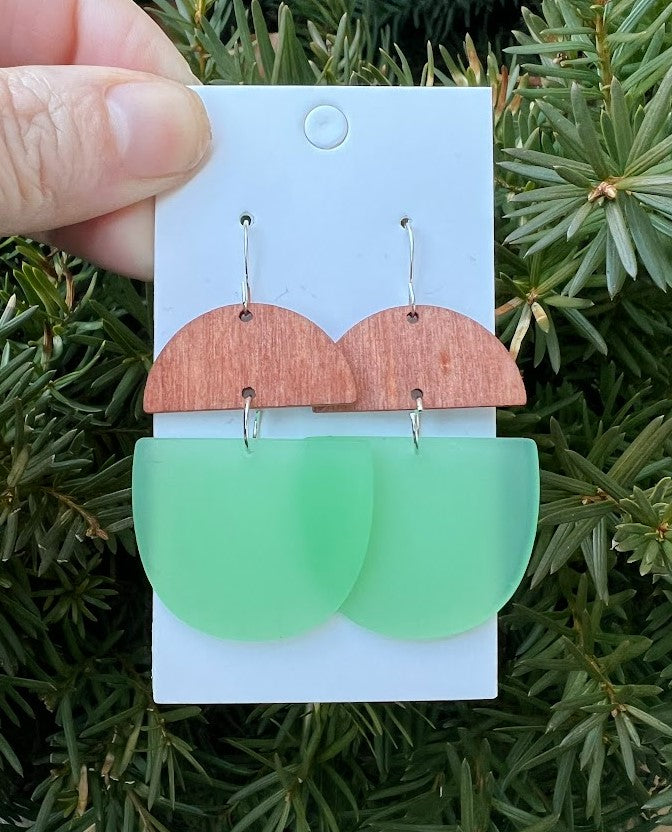 Mint Green Acrylic and Wood Deco Drops