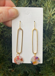 Multi-Colored Loop Minimalist Disc Earrings