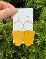 Mustard Yellow Adele Leather Earrings