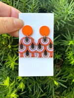 Orange Retro Harlow Acrylic Earrings