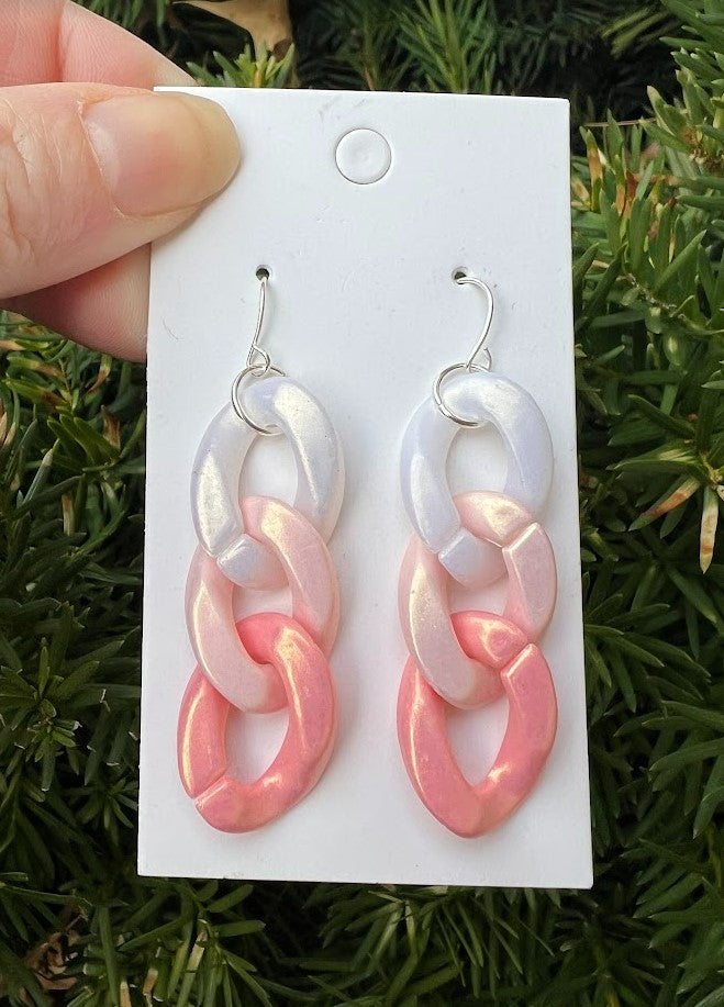 Pink Ombre Link Acrylic Earrings