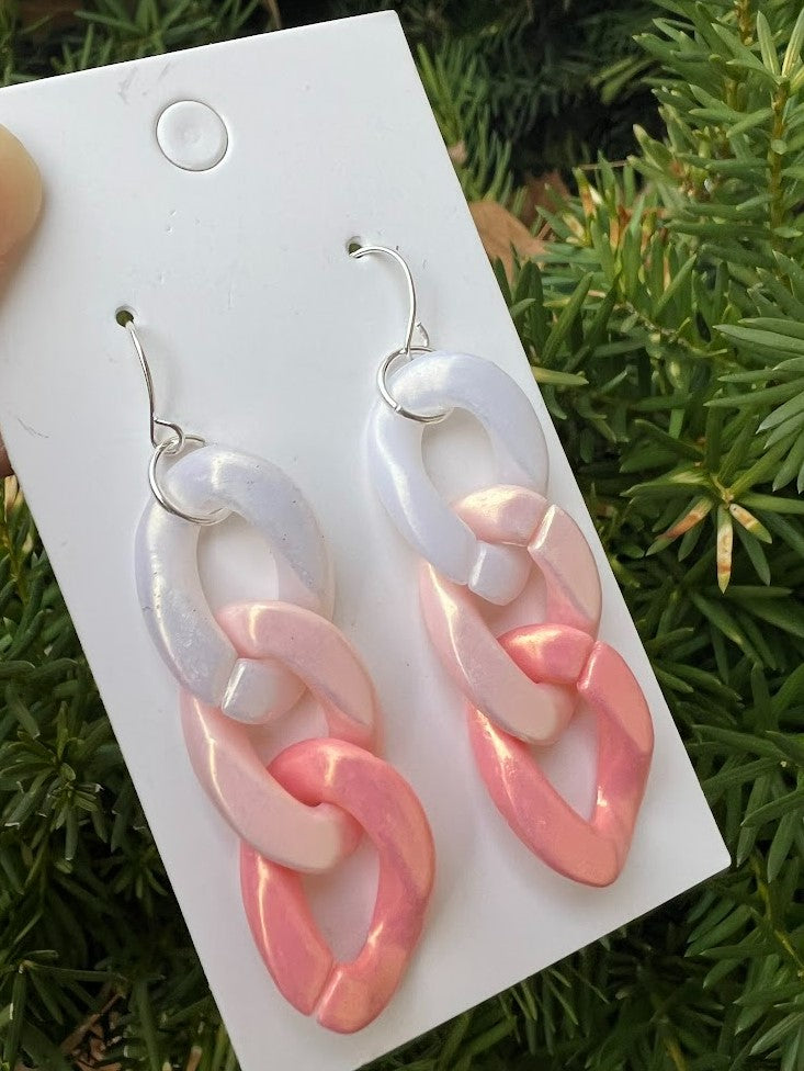Pink Ombre Link Acrylic Earrings