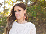 Red Silver The Em Leather Earrings