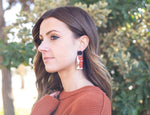 Red Floral Harlow Acrylic Earrings