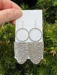 Silver Bubble Adele Leather Earrings